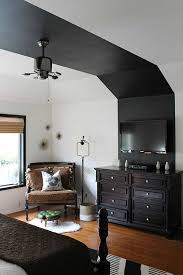 Before After A Bedroom Freshened With You Guessed It Black And White Slanted Walls Black Rooms Home