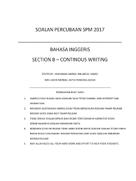 Perkongsian ilmu bahasa melayu upsr, pt3, spm, dan stpm. Trial Spm Essay Section B 2017 Forgiveness Online Shopping