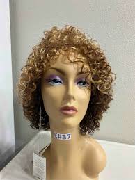 Short Chin Length Perm Spiral Curls Synthetic Full Wig