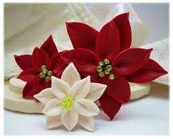 Red Poinsettia Hair Pins Set Poinsettia Hair Flowers Winter Flower Hair Pins Holiday Hair Flowers Decembe Holiday Flower Flowers In Hair Christmas Flowers