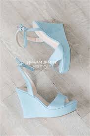 Dusty Blue Wedges Wedge Wedding Shoes Blue Wedge Shoes Prom Shoes