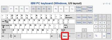 excel keyboard shortcuts for the menu key right click