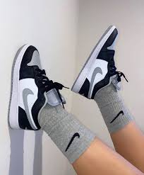 Nike Air Jordan 1 Low Black White Grey The Sole Supplier On Instagram Full Size Run The Nike Air Jordan 1 Low Smoke Grey Just Had A Full In 2020 Jordan Shoes Girls Sneakers Fashion Nike Air Shoes