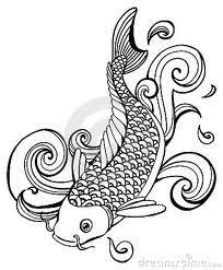 Black And White Koi Tattoo Koi Fish Fish Vector Koi Fish Drawing Koi Art