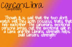 Each is ranked high/medium/low depending on how compatible the two signs are. Anya And Edwin Libra And Cancer Cancer Zodiac Facts Libra And Cancer Compatibility