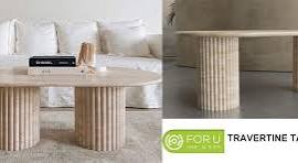 Mesa de centro oval em travertino - Fabricante exclusivo de ...