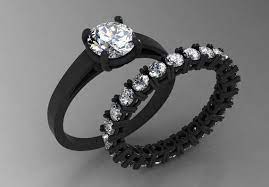 14k Black Gold Elegant Engagement Or Wedding Ring For Women Etsy Black Gold Ring Black Gold Engagement Rings Black Wedding Rings