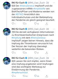Sie verstärkt den schutz um ein vielfaches. Greg Hands On Twitter The World Renowned Robert Koch Institute Saying Just 2 Days Ago In Germany That Az Is As Effective As Pfizer Moderna No Evidence For Causing Blood Clots And