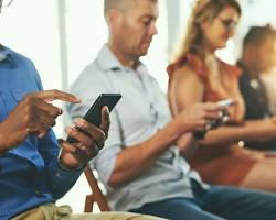 صورة person using mobile phone for health