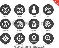 Target Icons On White Background Icon Set Vector White Background Icon