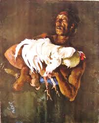 Lukisan affandi berjudul ayam jago man with a fighting rooster terjual dengan harga hk3. Rolland Strasser Bebotoh Bali Indische Schilderijen Idee Verf Painting