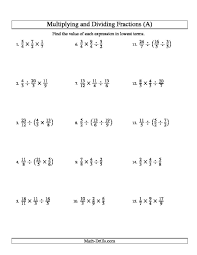 Multiplying And Dividing Fractions With Three Terms A