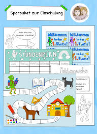 Sparpaket Zur Einschulung 1 Schultag Willkommen In Der Grundschule Unterrichtsmaterial In Den Fachern Fachubergreifendes Kunst Einschulung Schule Unterrichtsmaterial