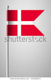 Flag Denmark National Flag On Flagpole Stock Vector Royalty Free 1034586511 National Flag Denmark Flag Flag