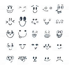 Set Of Hand Drawn Funny Faces Cute Cartoon Emotional Faces Royalty Free Set Of Hand Drawn Funny Faces Cute Funny Face Drawings Face Doodles How To Draw Hands