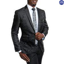 Maybe you would like to learn more about one of these? Black Blazer With Fancy Floral Pattern Slim Fit Prom Wedding Perfect Tux