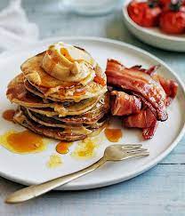 Buckwheat Pikelets With Bacon And Maple Butter Recipe Food Breakfast Recipes Sweet Sweet Breakfast