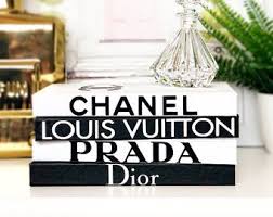 4 Books Black White Designer Book Set Chanel Louis Vuitton Dior Prada Decorative Books Coco Chanel Bo Chanel Book Decor Coco Chanel Books Chanel Book