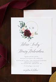 Outstanding quality at affordable prices. Love This Burgundy Floral Hoop Wedding Invitation With Custom Monogram Initials Floral Wedding Invitations Wedding Invitation Cards Beach Wedding Invitations