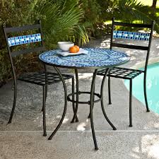 Patio Bistro Set With Chairs And Mosaic Tile Table Outdoor Patio Furniture Sets Outdoor Patio Decor Outdoor Bistro Set