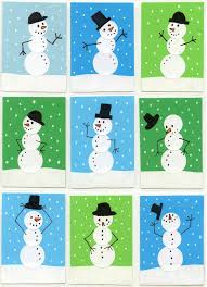 Snowman Christmas Card Diy Art Projects For Kids
