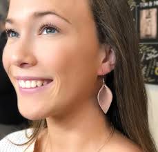 SMALL Pinched Leaf Genuine Leather Earrings, Leather Earring Gift Set,  Personalized Leather Earring Gift Set