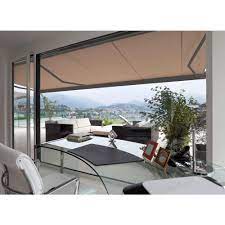 Advaning 13 Ft Classic C Series Semi Cassette Electric Retractable Patio Awning 118 In Projection In Canvas Umber Ea1310 A208h The Home Depot Patio Awning Retractable Awning Patio