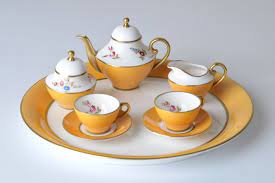 Caverswall Staffordshire Porcelain United Kingdom Tea Set With Tray 3897 2598 Mini Tea Set Miniature Tea Set Kids Tea Set