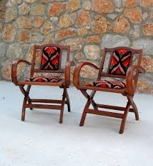 Art Deco Chairs Two Foldable Chairs Bohemian Geometric Etsy In 2020 Art Deco Chair Deco Chairs Bohemian Furniture