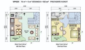 Prefabrik binalarımızda kullandığımız duvarlar, 10cm kalınlığındadır. 80m2 Dubleks Prefabrik Ev