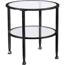 Jumpluff Metal Glass Round End Table Black Walmart Com Glass End Tables End Tables Furniture
