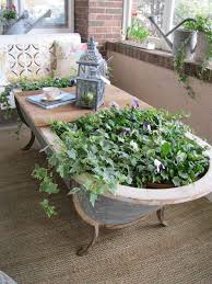 Old Bath Planter Coffee Table For Your Patio Coffee Table Planter Garden Tub Planters