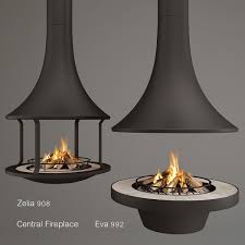 Central Fireplace 3d Model In 2020 Outdoor Decor Ceiling Lights Fireplace