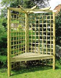 Garden Seat With Trellis Https Www Otoseriilan Com Garden Seating Patio Garden Corner Garden