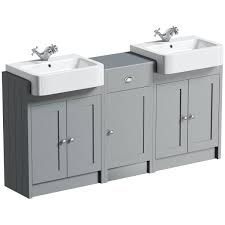 All the painting are hand made,and due to the different angle or brightness. Orchard Dulwich Stone Grey Floorstanding Double Vanity Unit And Basin With Storage Combination Victoriaplum Com