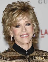 Fonda's hair is styled with boosted volume on the crown and adorable wispy flicks around her face. 32 Stunning Jane Fonda Hairstyles
