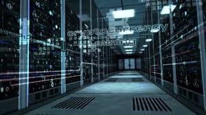 With paper money, a government decides when to print and distribute money. Cryptocurrency Mining Concept Bitcoin Symbol Glass Door Server Room Camera Stock Video C Perlastudio 273406344