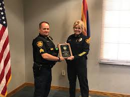 This morning Chief Black presented Sergeant Gary Novak Jr. and Detective  John Hanna Jr. with their Twenty years of service plaques. Both gentlemen  exemplify true public service. They continue to serve with