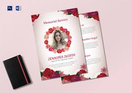 This sample memorial service program uses the bifold grey classic cross funeral program template. Funeral Memorial Service Program Template In Adobe Photoshop Microsoft Word