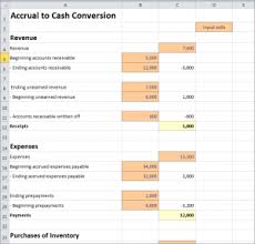 Accrual To Cash Conversion Excel Worksheet Double Entry Bookkeeping Accrual Bookkeeping Conversion Calculator