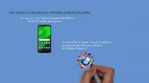 It needs to be unlocked before you can switch to another sim card. Sim Unlock Cricket Motorola E5 Supra Xt1924 6 For All Networks Youtube