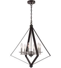 Trans Globe Lighting 11086 Bk Pc Glacier 6 Light 24 Inch Black And Polished Chrome Pendant Ceiling Light