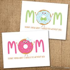 Black and white wreath happy mother's day card. Free Printable Donut Themed Mother S Day Cards