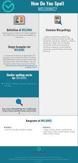 A shop could have incredibly talented welders, trained and tested to meet the company's high standards. Correct Spelling For Welding Infographic Spellchecker Net