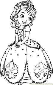 Baby princess coloring pages ba disney drawing. Princess Sofia Coloring Page For Kids Free Sofia The First Printable Coloring Pages Online For Kids Coloringpages101 Com Coloring Pages For Kids