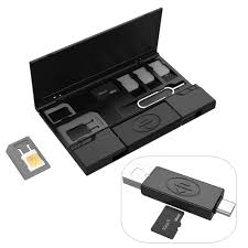 Multi Function Type C Micro Usb Otg Usb 2 0 Tf Card Reader With Sim Card Adapter Card Collection Storage Box Sim Card Adapter Card Reader Usb