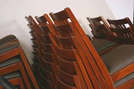 To figure out how many chairs to buy, measure the length of your. Hardwood Stacked Chairs How Many Eustis Chairs Fit In A Closet Eustis Chair