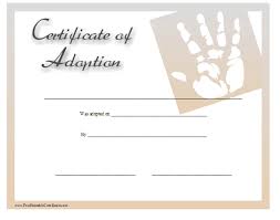 This Certificate Of Adoption Is Suitable For A Baby Boy Or Baby Girl And Displays A Graphic Of A Ha Adoption Certificate Printable Certificates Adoption Papers