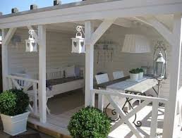 Garten Pavillon Landhaus Weiss Hintergarten Pavillon Dekorationen Raum Im Freien