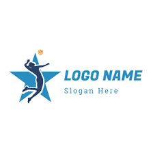Olympic beach volleyball team in history. Blue Star And Orange Volleyball Logo Design Volleyball Logo Design Olympic Logo